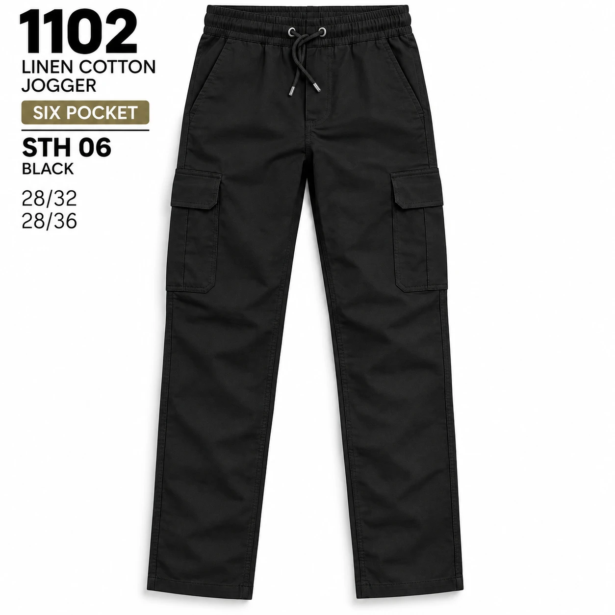 Trendy 1102 / linen cotton jogger six pocket STH -06