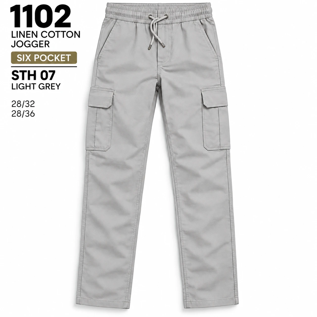 Trendy 1102 / linen cotton jogger six pocket STH -07
