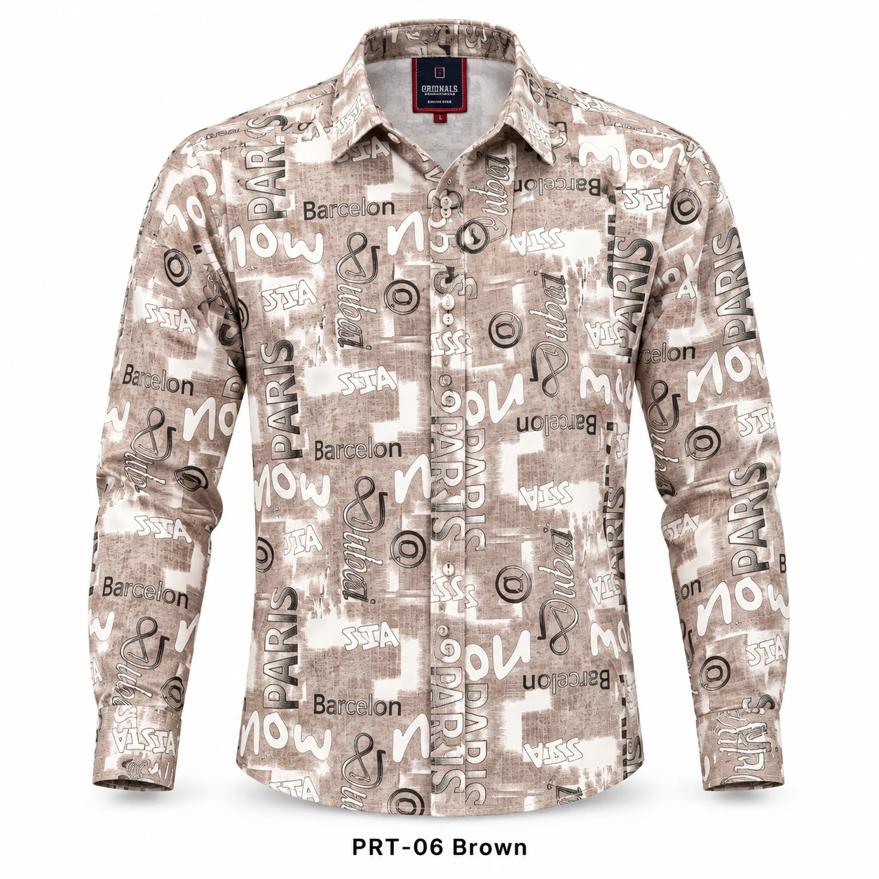Trendy casual printed  brown shirts lafer - PRT - 06