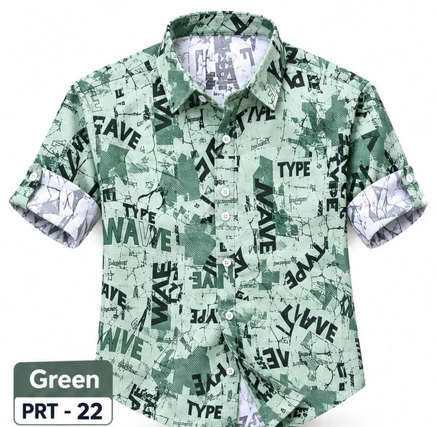 Royal casual printed green shirt - PRT 22
