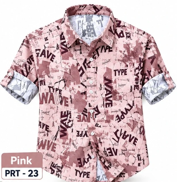 Royal casual printed pink shirt full hand  - PRT 23