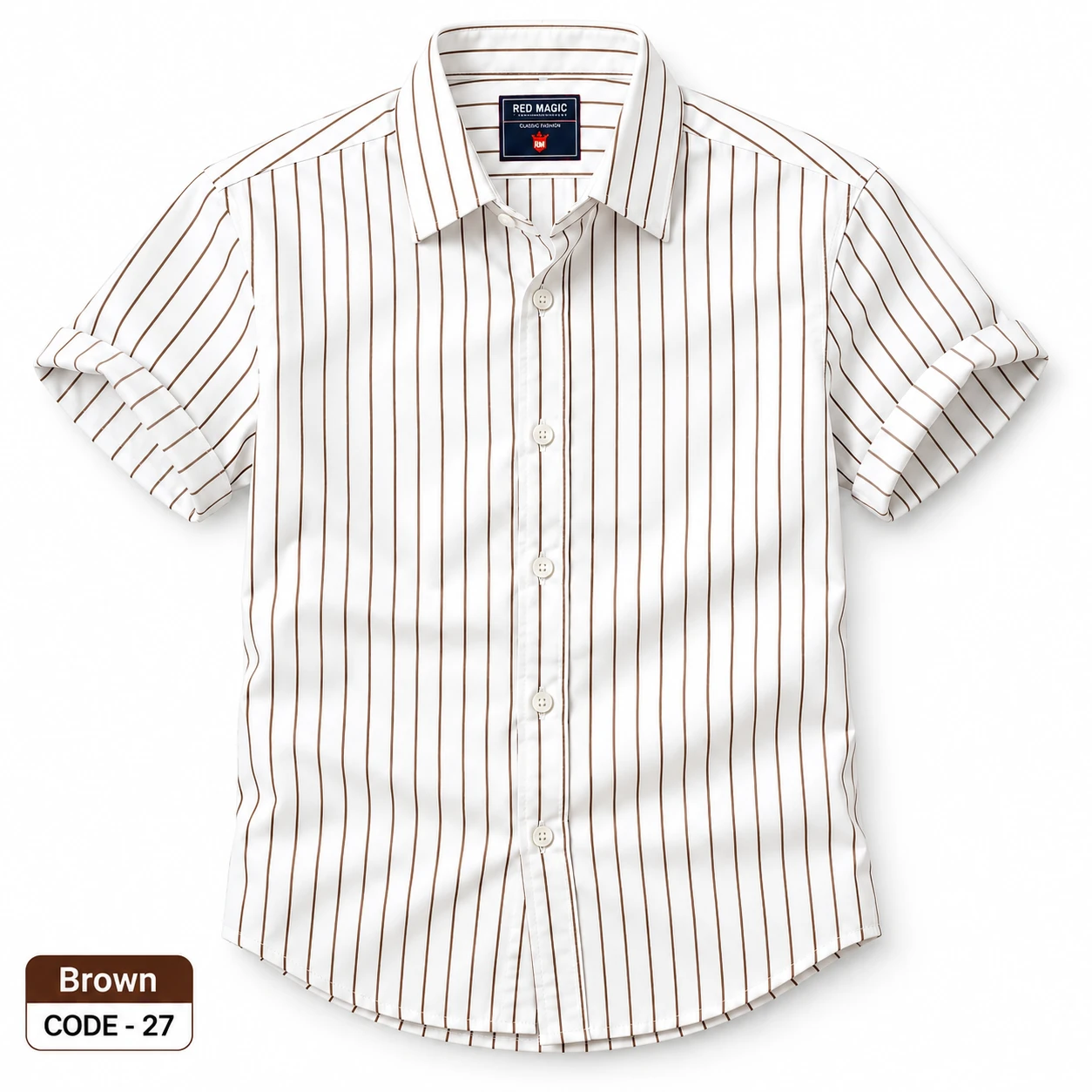 Pretty lining casual full hand brown  shirt - PRT 27