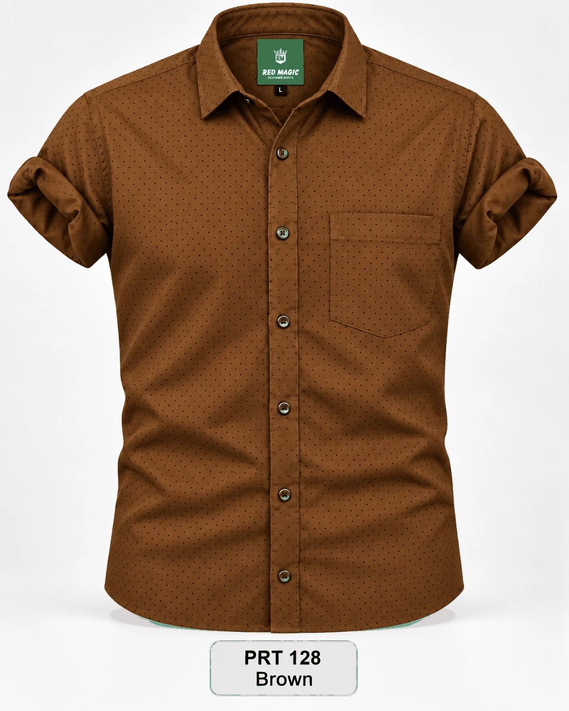 Pretty printed casual  brown shirt - PRT - 128