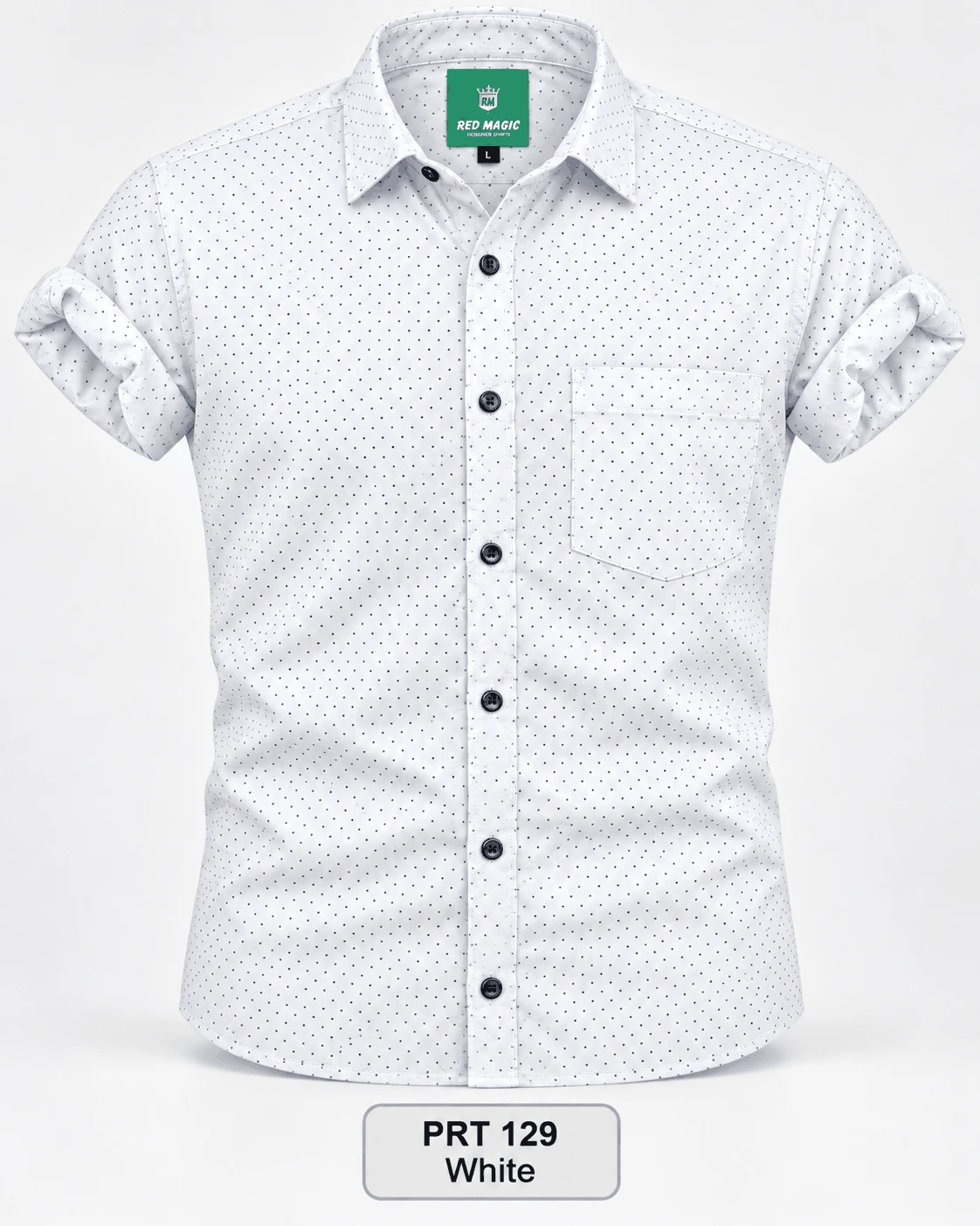 Pretty printed casual white  shirt - PRT - 129