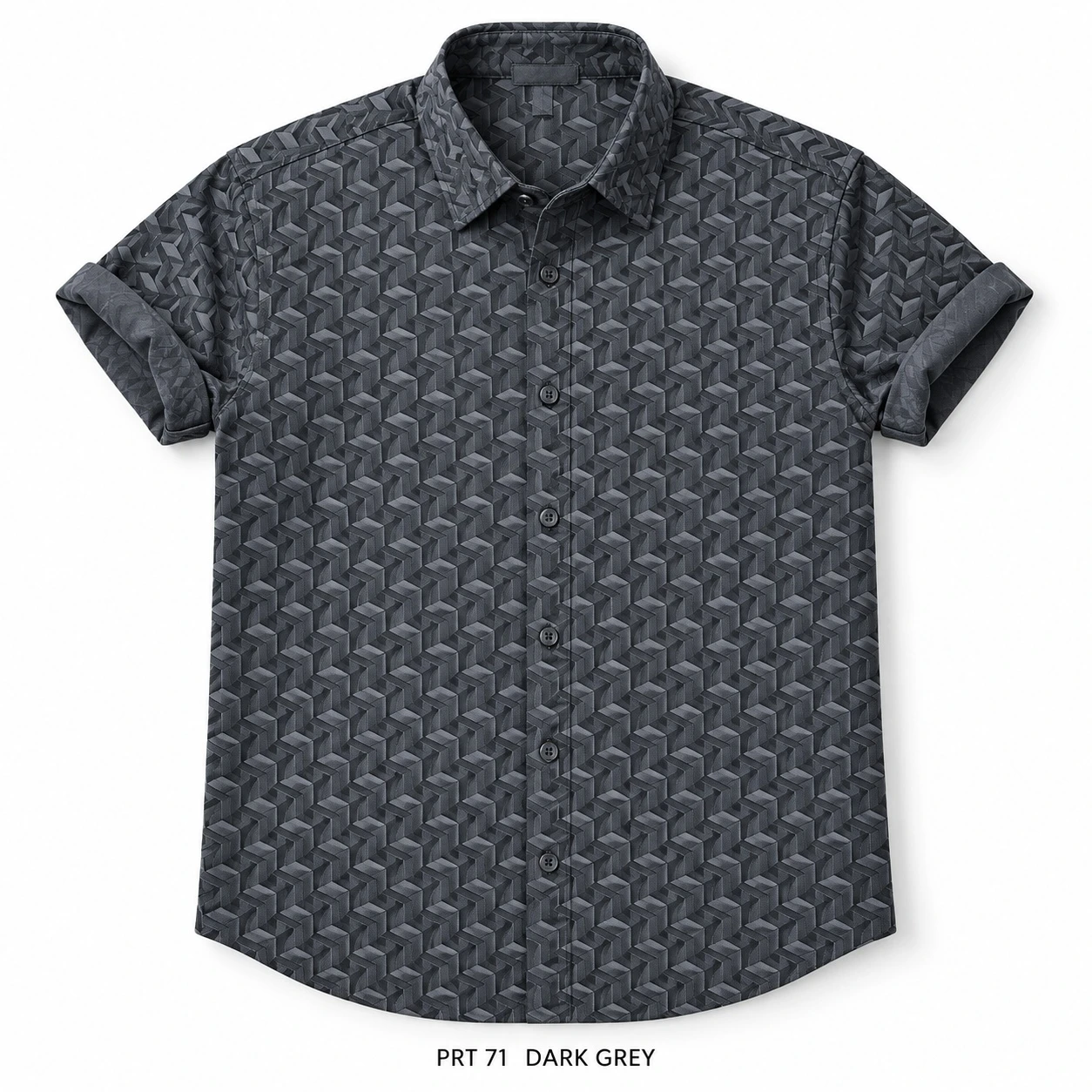 Trendy causal dark grey   shirt full sleeve- PRT 71