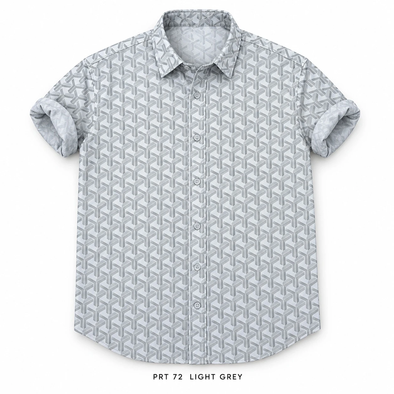 Casual printed  light grey shirt full sleeve -PRT 72