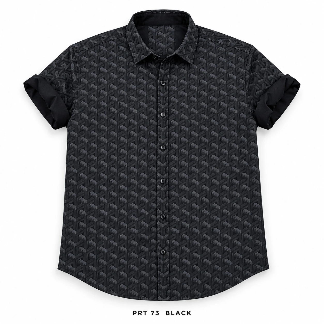Casual printed black  shirt full sleeve-PRT 73