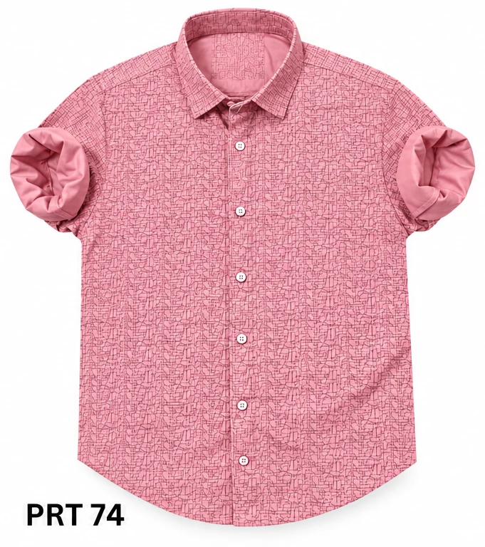 Casual Printed pink  shirt full sleeve -PRT 74