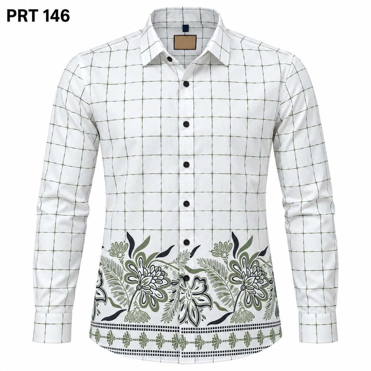 Trendy casual  green shirt full sleeve-PRT 146