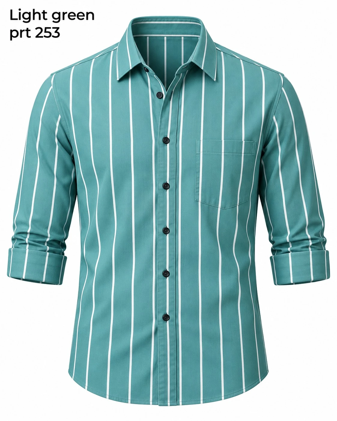 Casual printed  light green shirt full sleeve -PRT 253