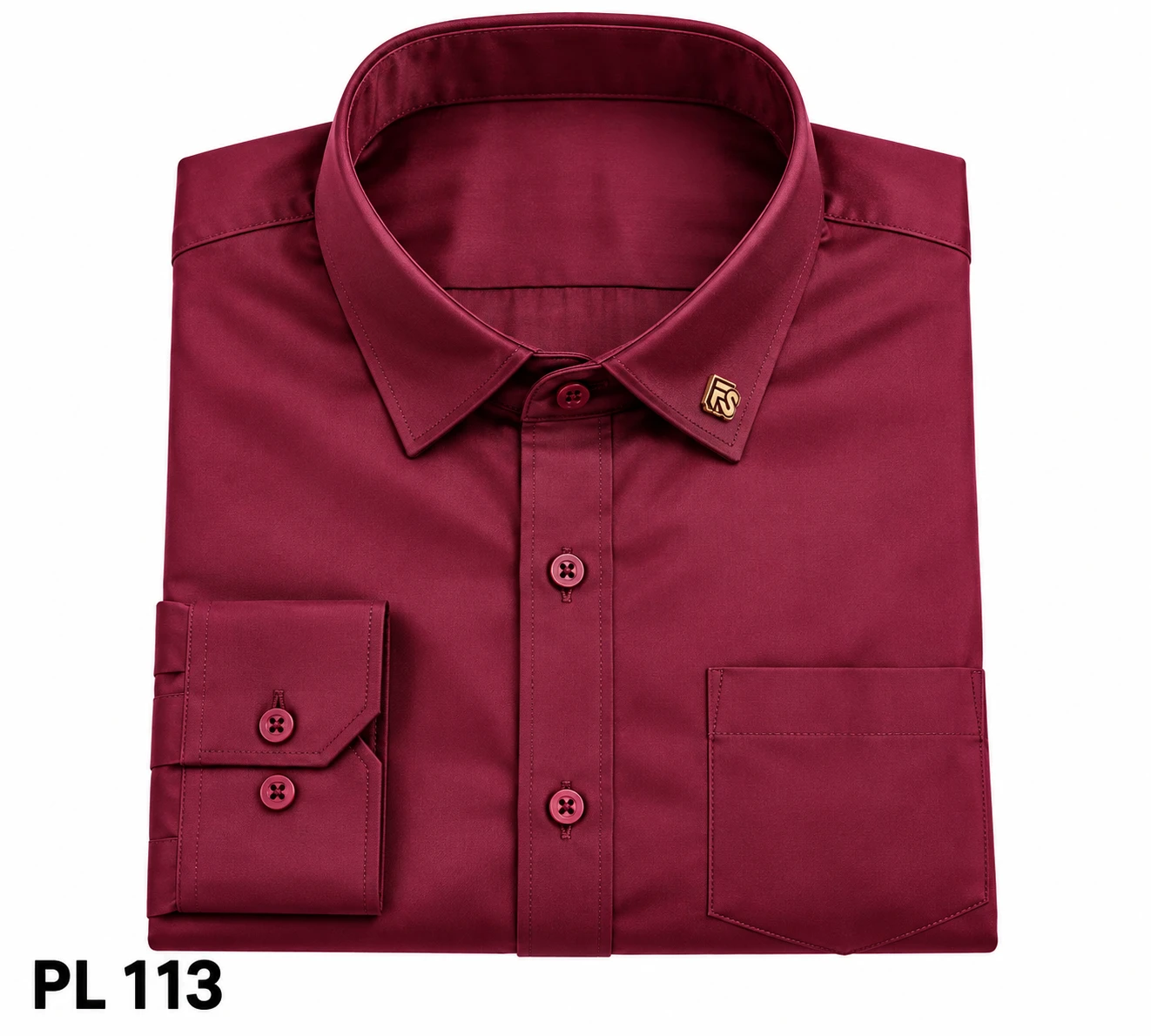 Casual plain maroon  men's shirt- pl 113