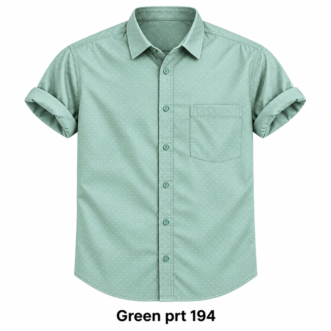 Casual printed  green shirt full sleeve -PRT 194