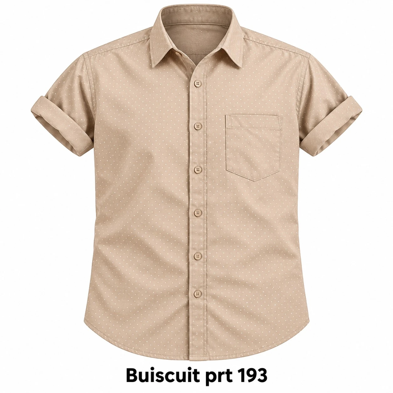 Casual printed buiscuit colour  shirt full sleeve -PRT 193