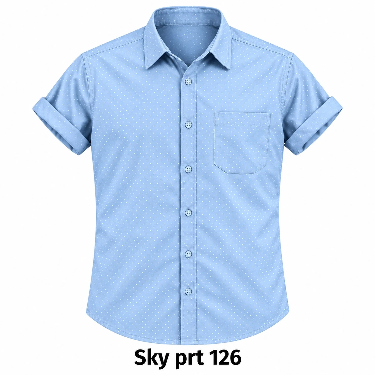 Casual printed  sky blue shirt full sleeve -PRT 126
