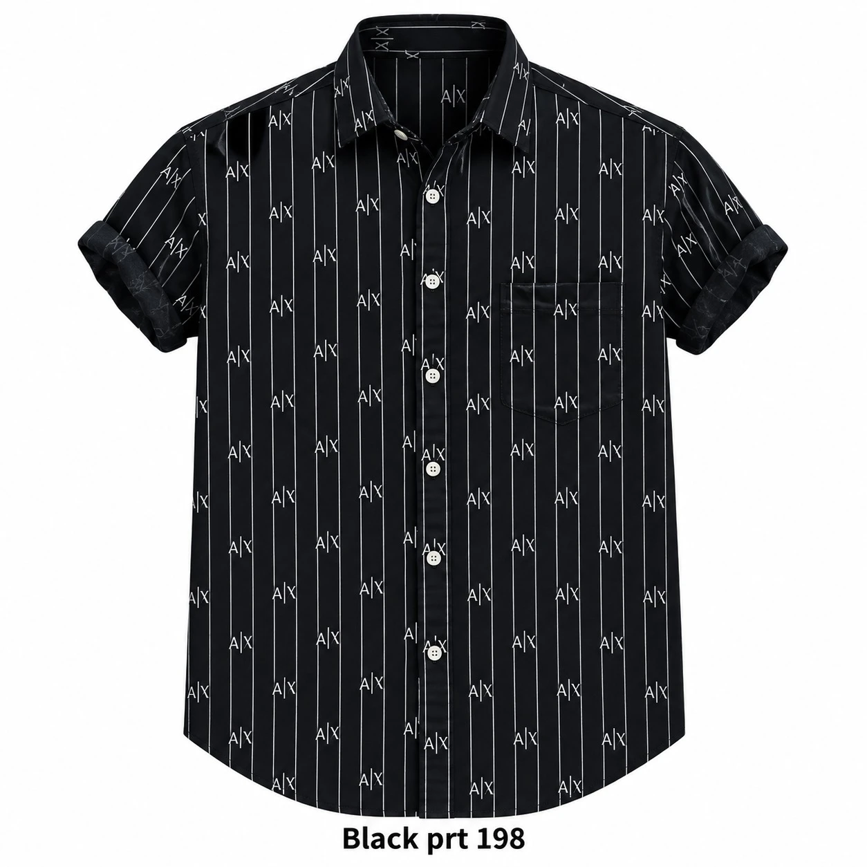 Casual printed black  shirt full sleeve -PRT 198