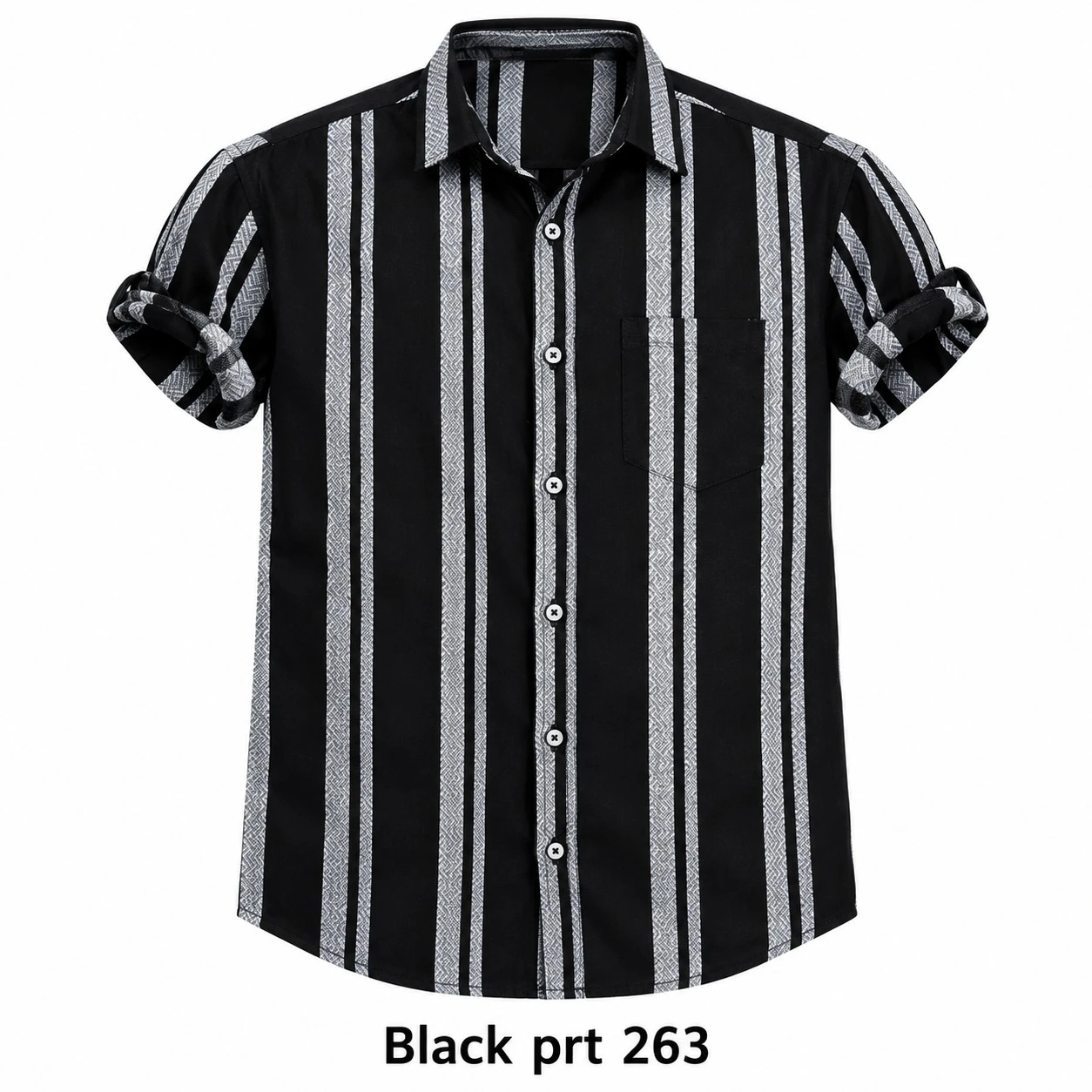 Casual printed black  shirt full sleeve -PRT 263