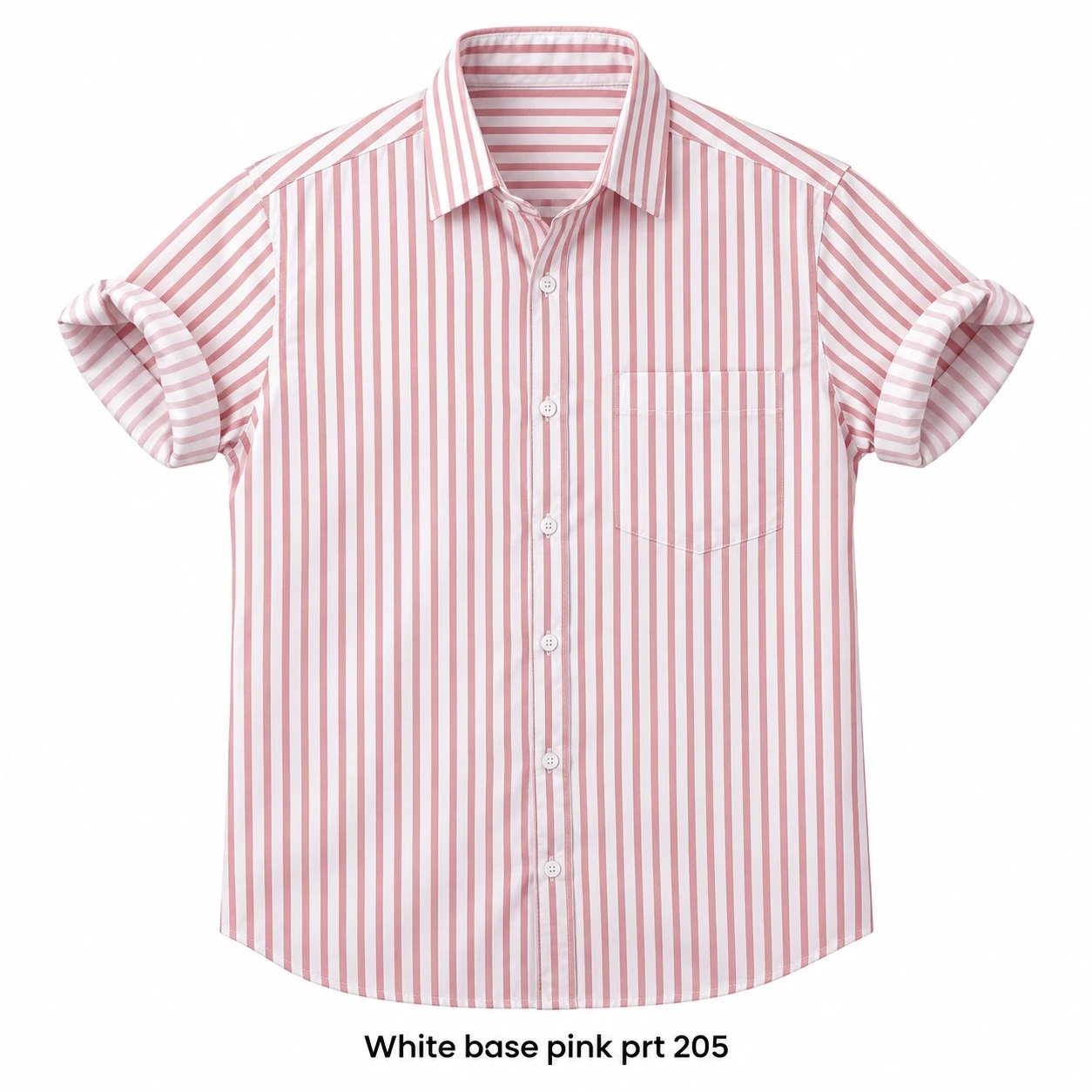Casual printed white base pink  shirt full sleeve -PRT 205