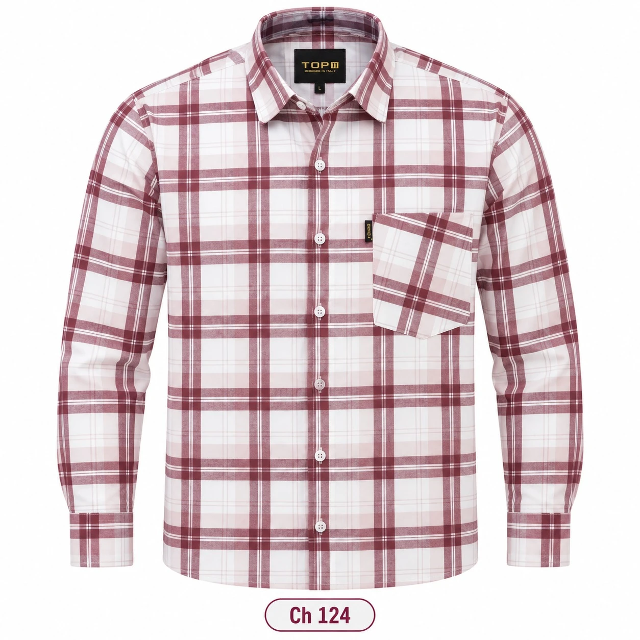 Trendy checked full sleeve pink  shirt -CH 124