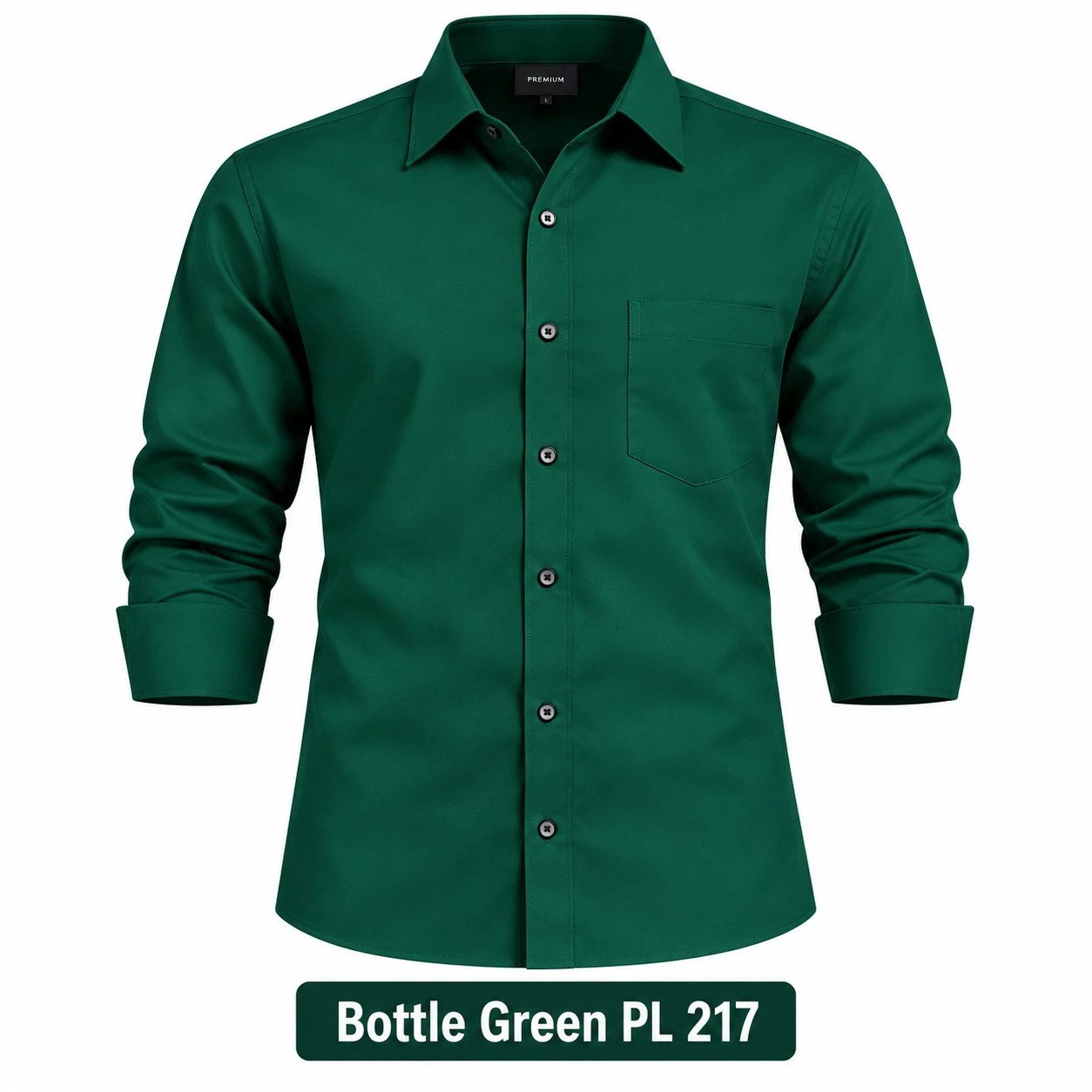 Casual plain men's bottle green  shirt- pl 217