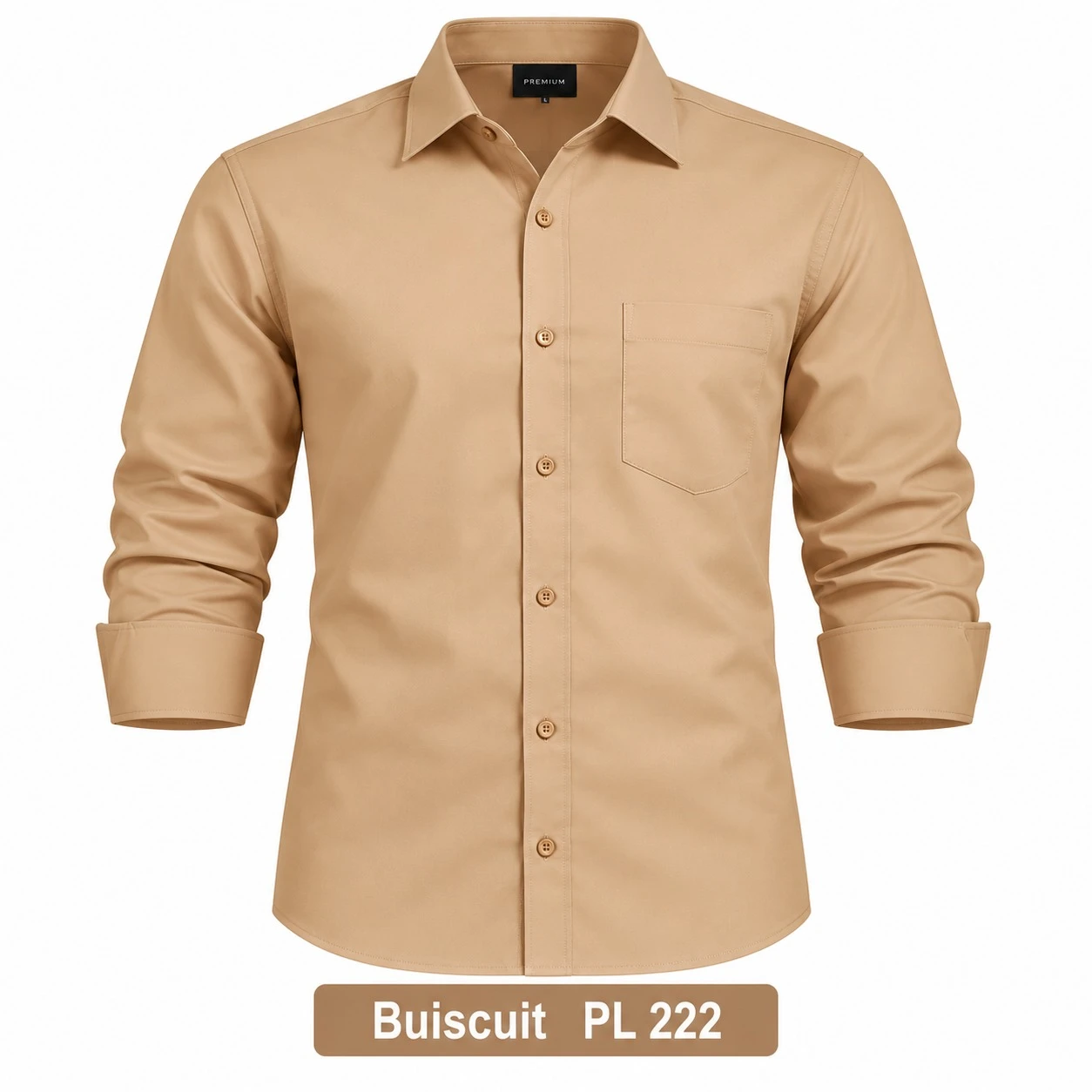 Casual plain men's buiscuit color  shirt- pl 222