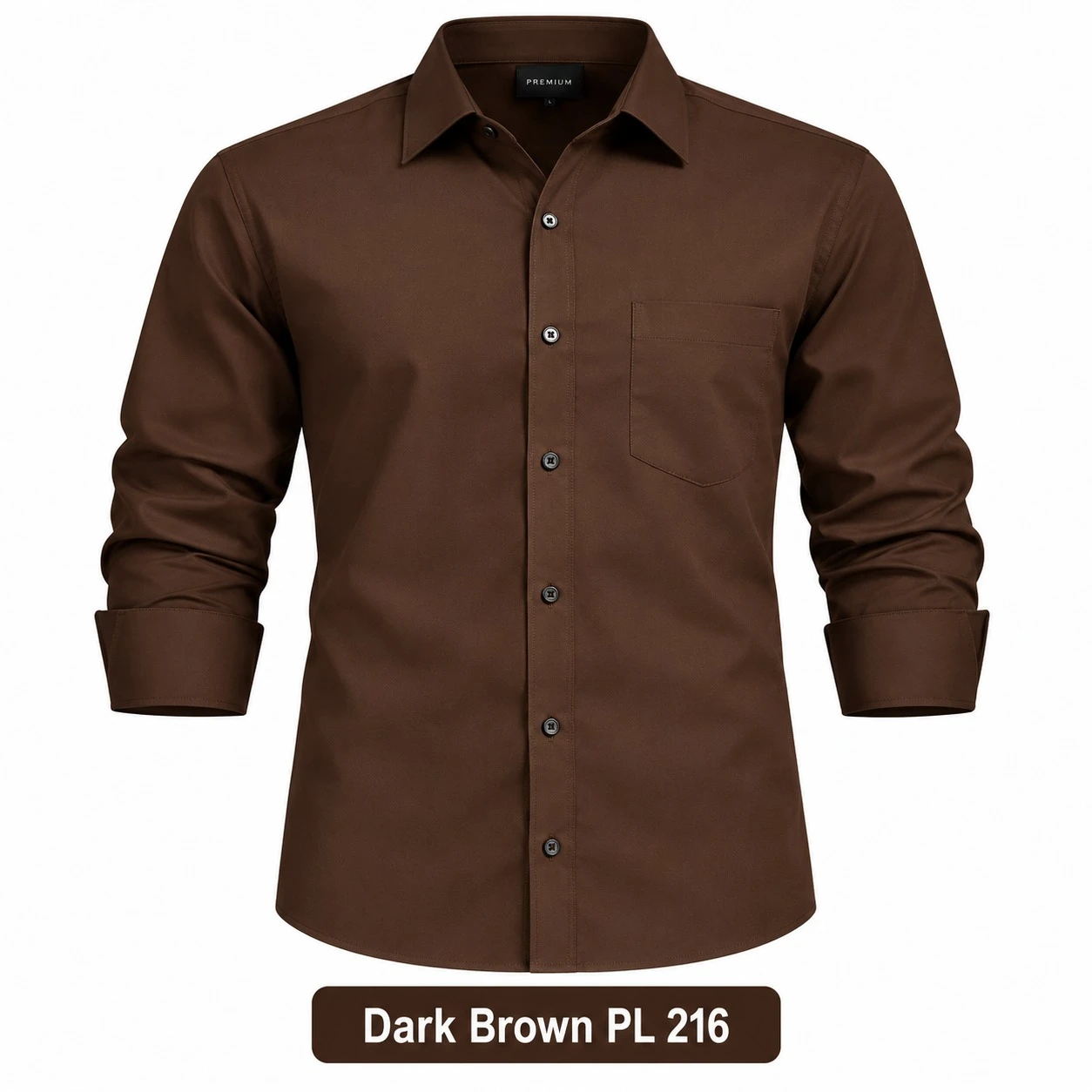 Casual plain men's dark brown  shirt- pl 216