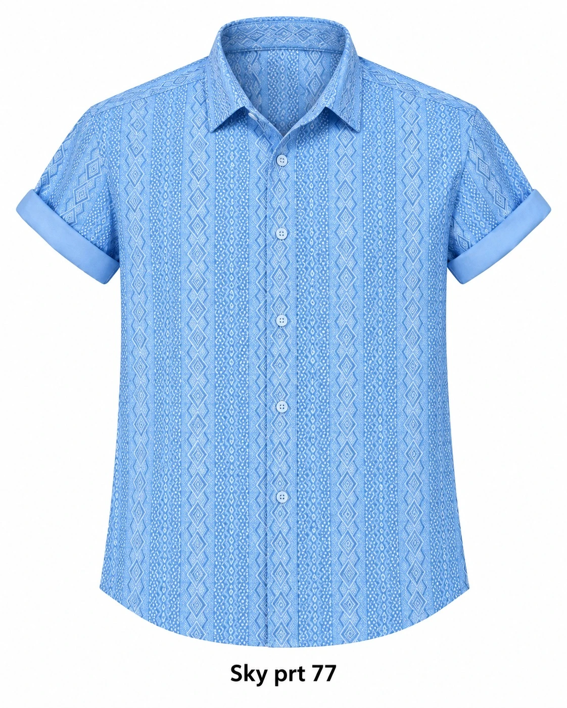 Casual printed sky blue  shirt full sleeve -PRT 78