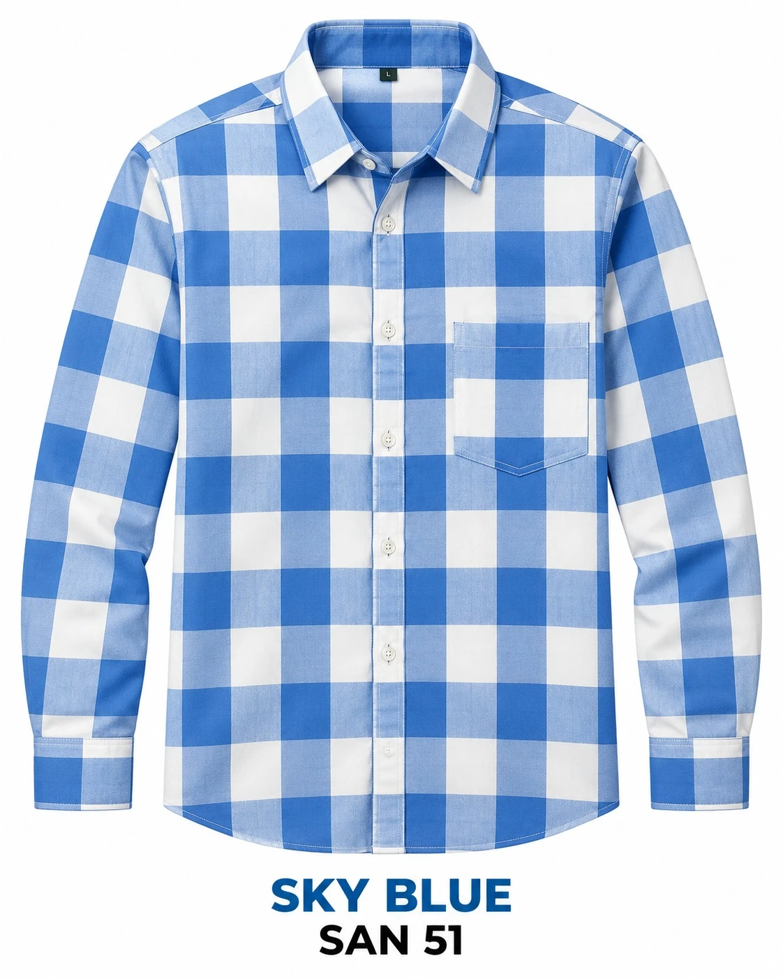 Casual checked  sky blue shirt full sleeve -SAN 51