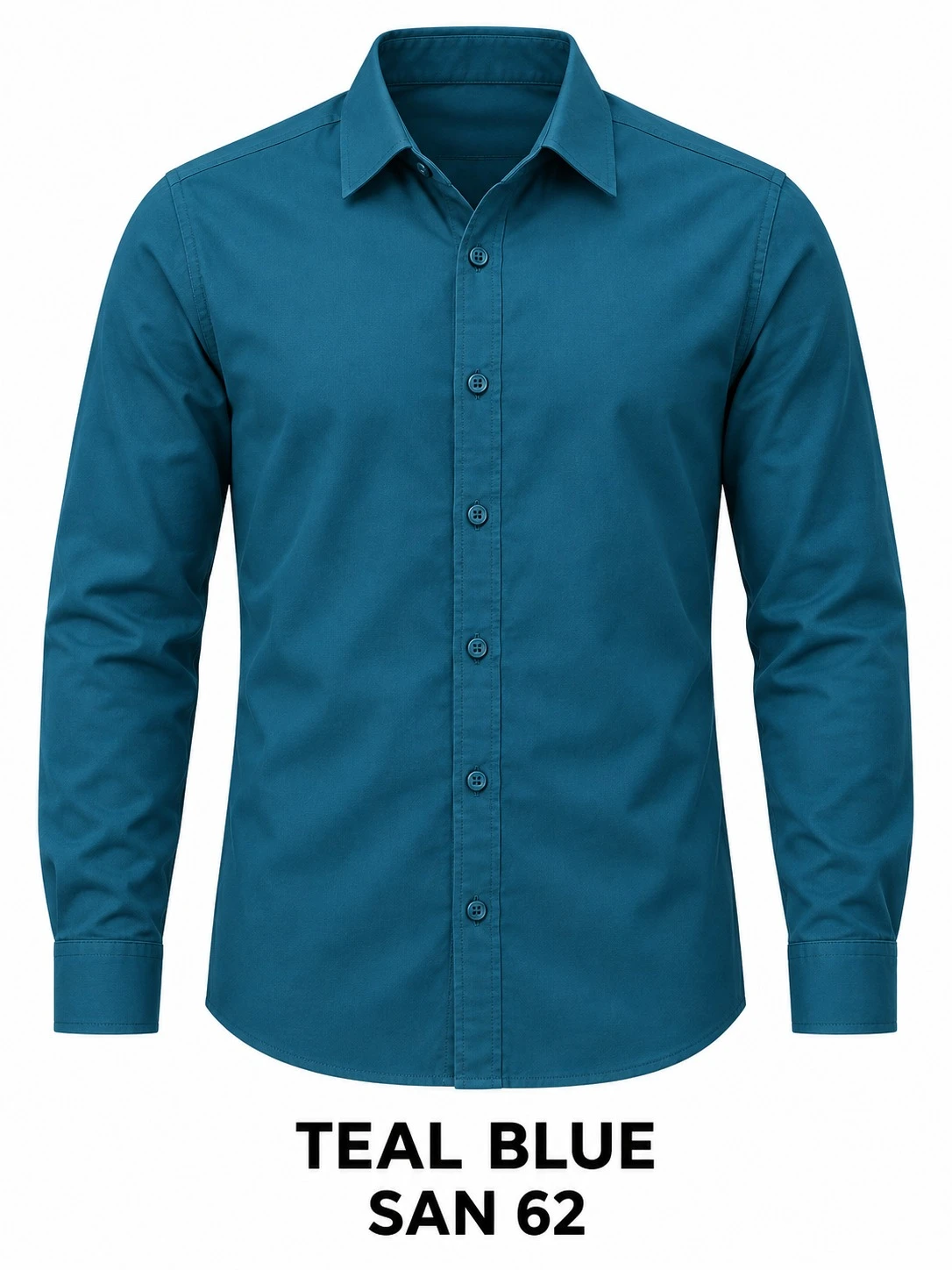 Casual plain men's  teal blue shirt-62