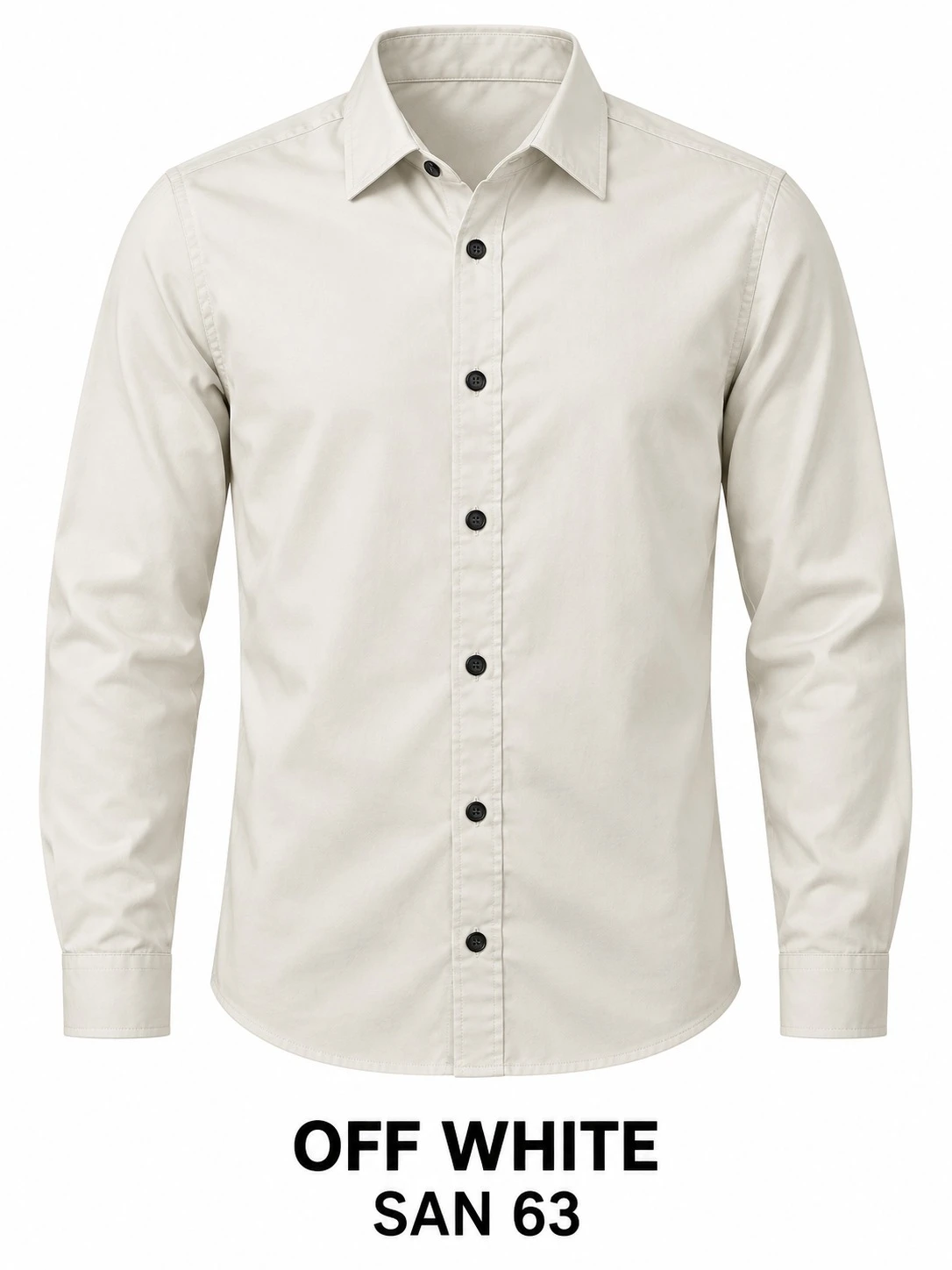 Casual plain men's  off white shirt-SAN 63