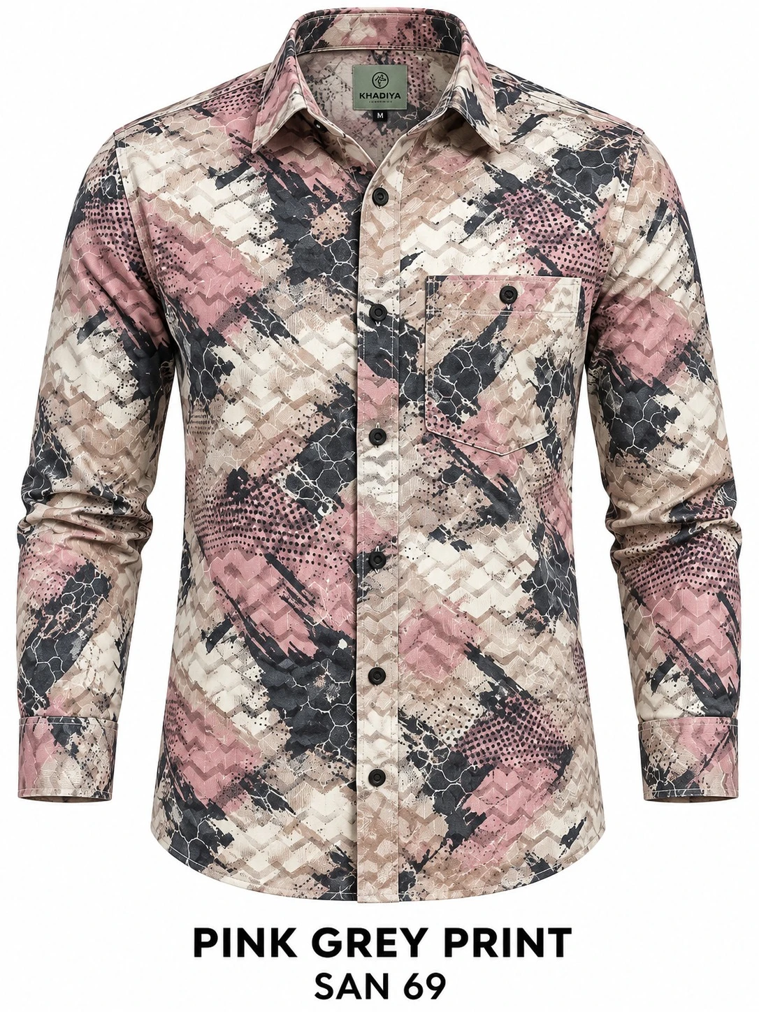 Casual pink grey shirt -SAN 69
