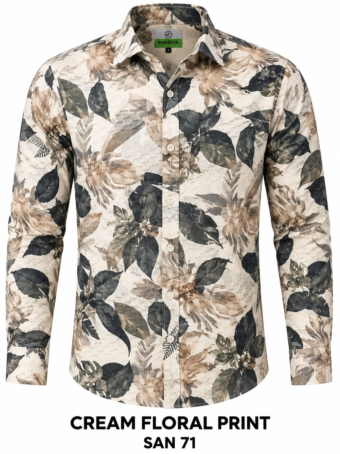 Casual cream floral shirt -SAN 71