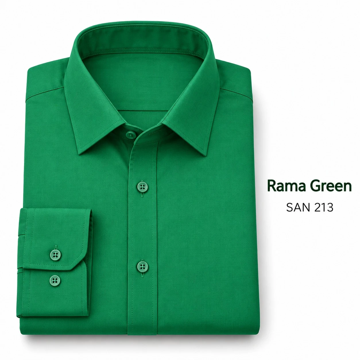 Casual plain men's rama green  shirt- SAN  213