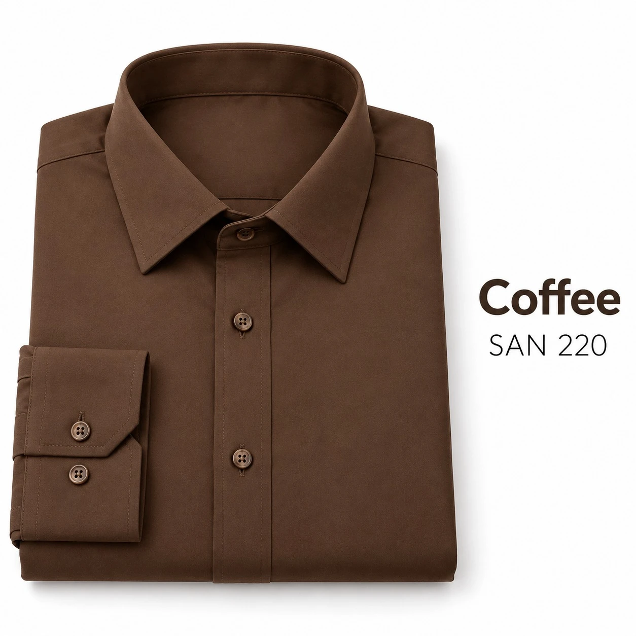 Casual plain men's coffee shirt- SAN 220