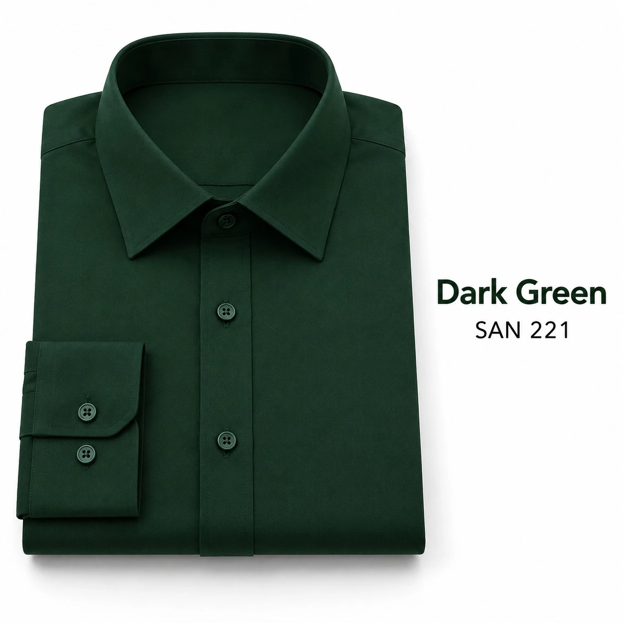 Casual plain men's DARK GREEN  shirt- SAN 221
