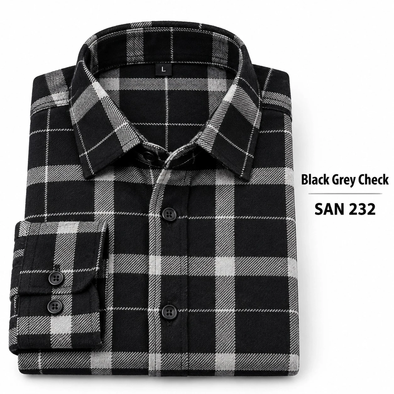 Trendy checked Black grey  shirt - SAN 232