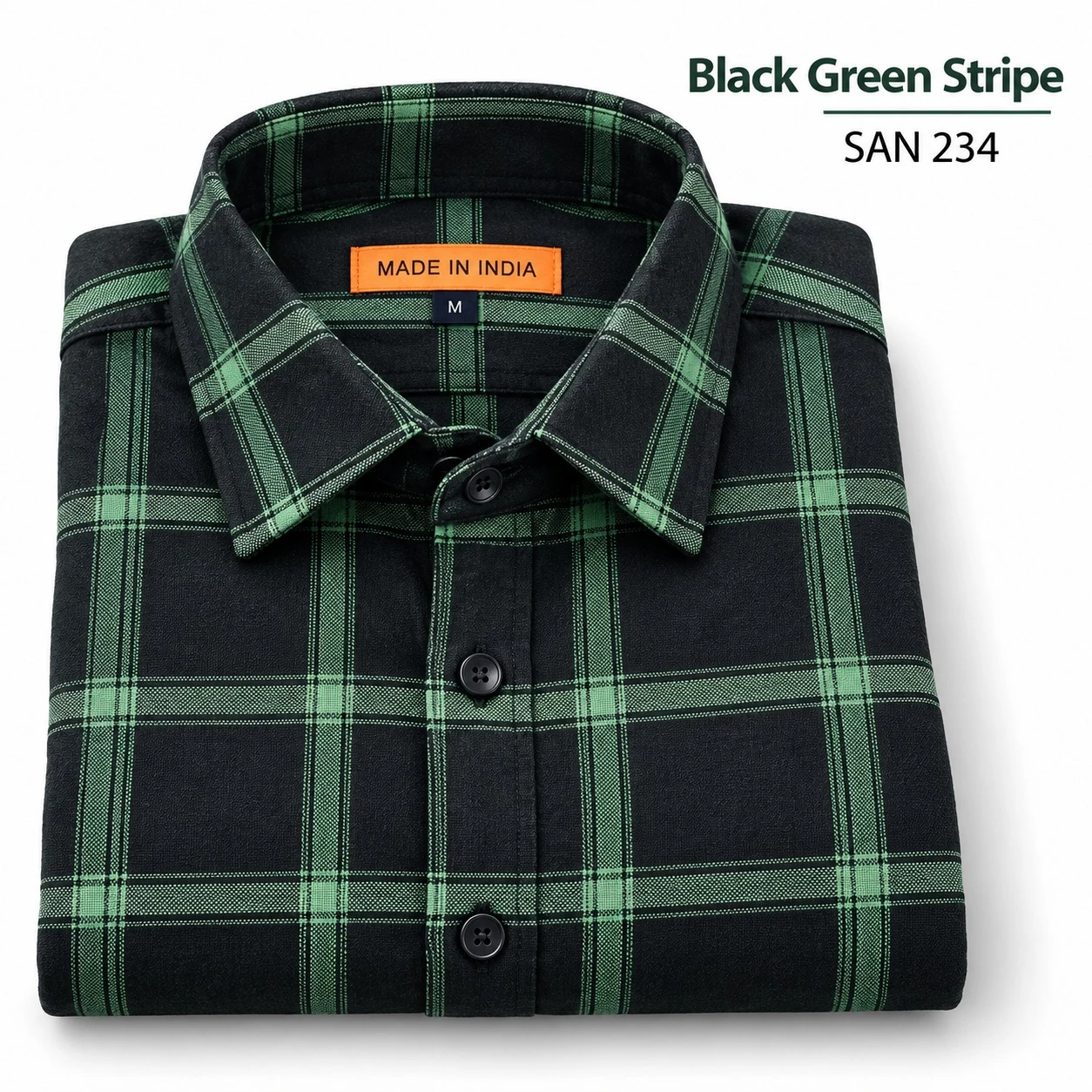 Casual checked black green  shirt -SAN 234