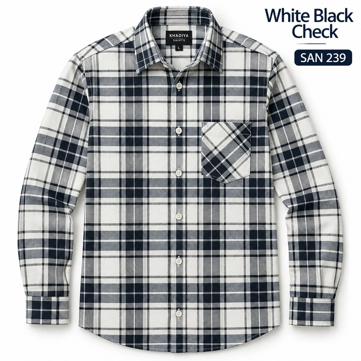 Trendy checked Black and white shirt - SAN 239