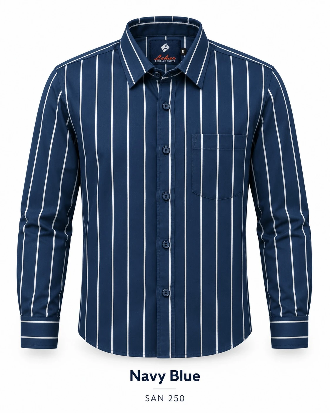 Casual lining navy blue shirt -SAN 250