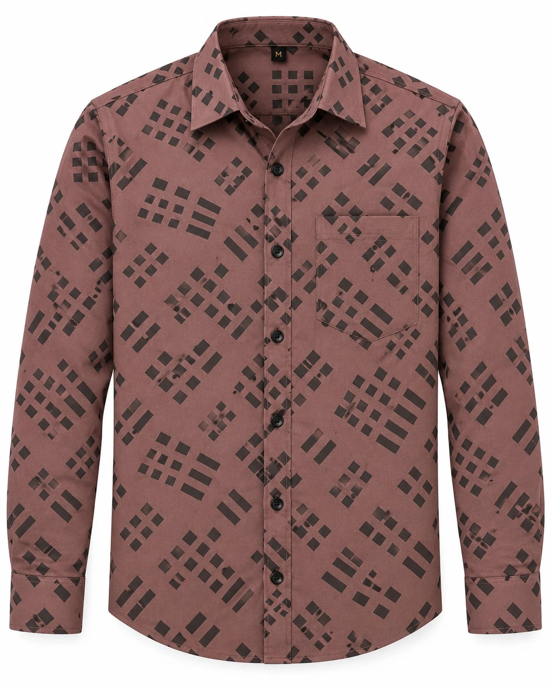Trendy fashion dusty mauve printed shirt -L-PR 03