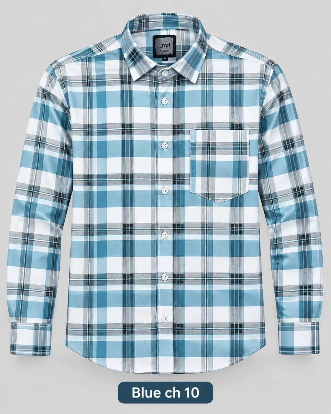 Trendy checked Blue  full sleeve shirt -L-CH-10